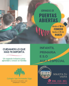 VEN A DESCUBRIR NUESTRO COLEGIO: JORNADAS DE PUERTAS ABIERTAS